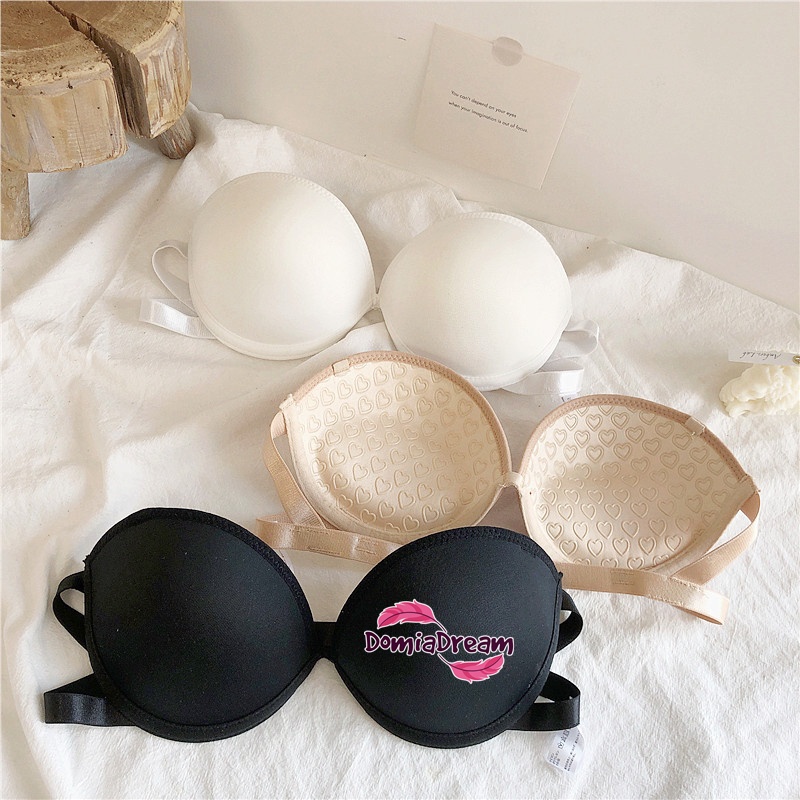 Bra Wanita Push Up Bra Kawat Busa Tebal Lembut Bra Korea Free Sepasang Tali Bening/Transparant