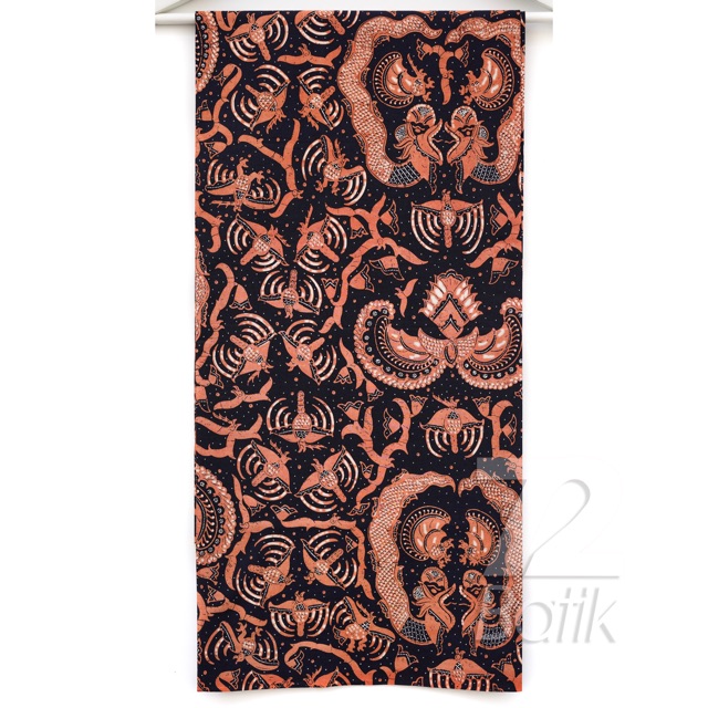 KAIN BATIK KATUN Premium Warna Hitam Item Black Orange Oren Oranye 729549 Cap 72 Jarik Jarit Samping Kebat Panjang Batik Katun Modern Premium Bahan Seragam Batik Pernikahan Kantor Keluarga Murah Kamen Jadi Batik Bali Lembaran