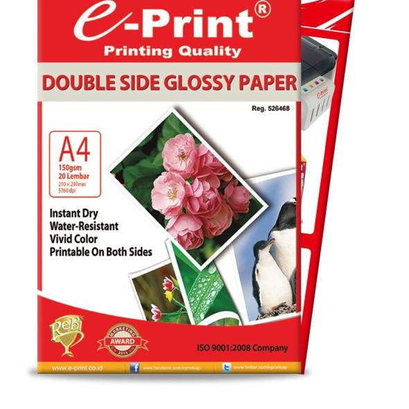 

✱ Kertas Foto e-Print Double Side Glossy 150 gsm ♀