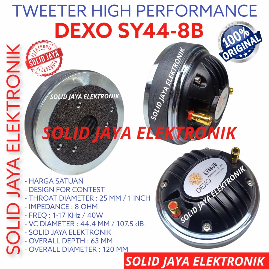 TWEETER DEXO SY44-8B PROFESIONAL DRIVER TWEETER DEXO SY44 8B TWITER TWITTER TWETER SY448B SY44 8B SY448 B TWITEER BALAP KONTEST KONTEST CONTEST AUDIO HIGH HI DEXO ORI ASLI ORIGINAL