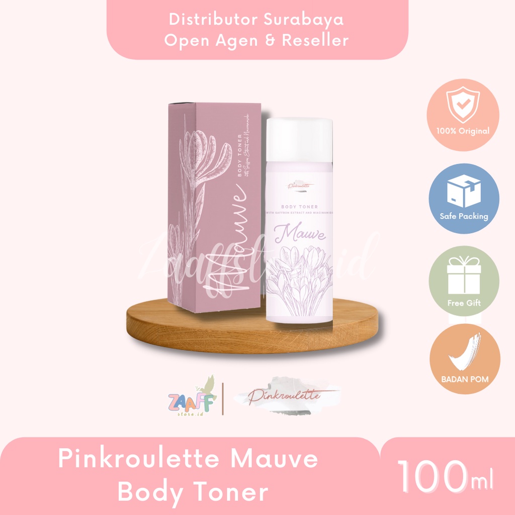 [DIST RESMI] PINKROULETTE MAUVE BODY TONER 100ML BPOM✅ FREE GIFT