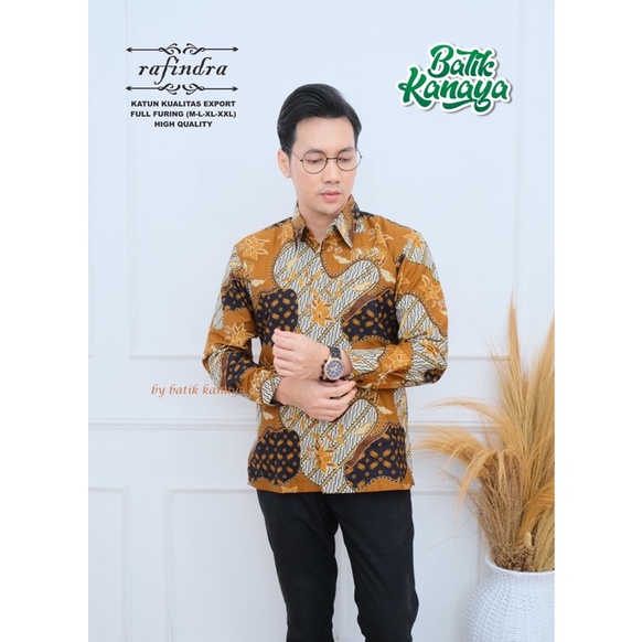 RAFINDA Baju Batik Pria Berlapis Furing Bahan Katun Berkualitas Ekspor