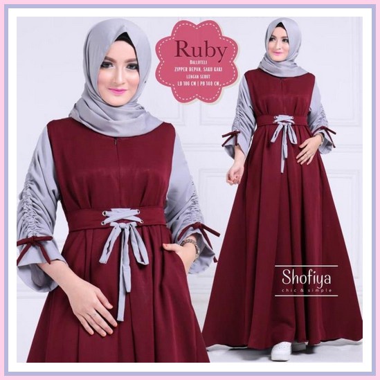 Gamis Maxi Yukihira/Gamis Muslim Wanita Dewasa-Remaja Bahan Brukat Tile Terlaris Baju Atasan Pakaian