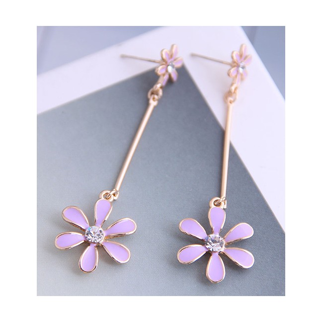 lRC Anting Tusuk Fashion Dripping Diamond Flower Alloy A6135X