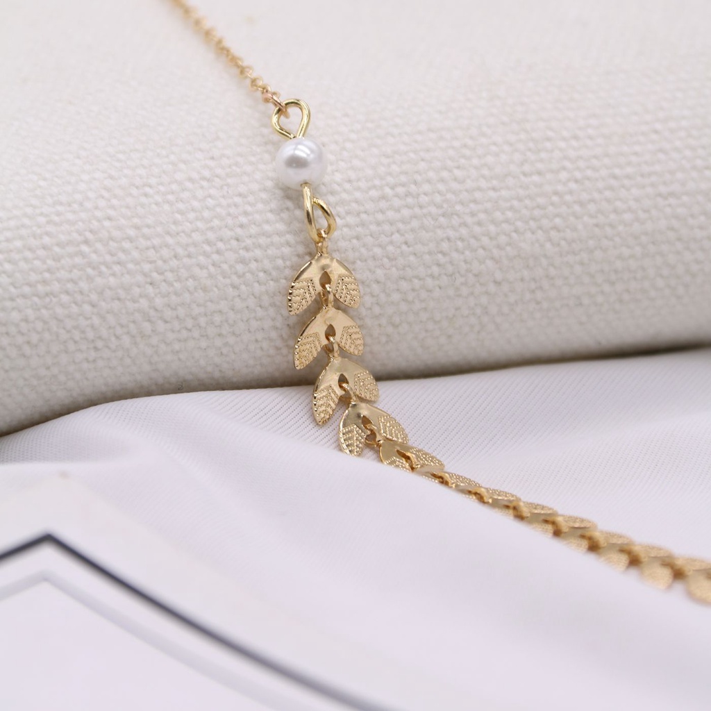 Simple temperament wheat ear pearl pendant necklace high sense clavicle chain necklace 210807