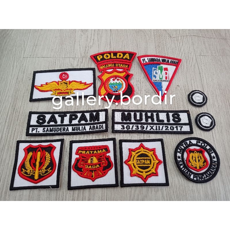bordir satpam security bahan putih timbul terbaru