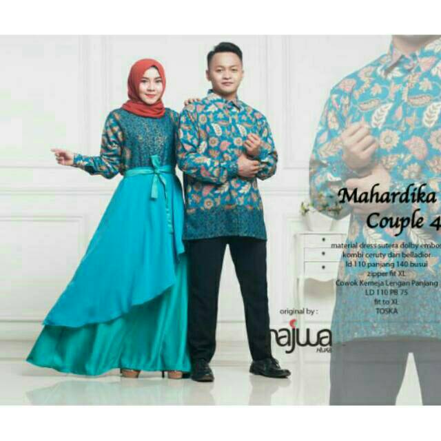 Mahardika couple 4 Batik sarimbit suami istri kombi polos Ori Najwa lengan panjang