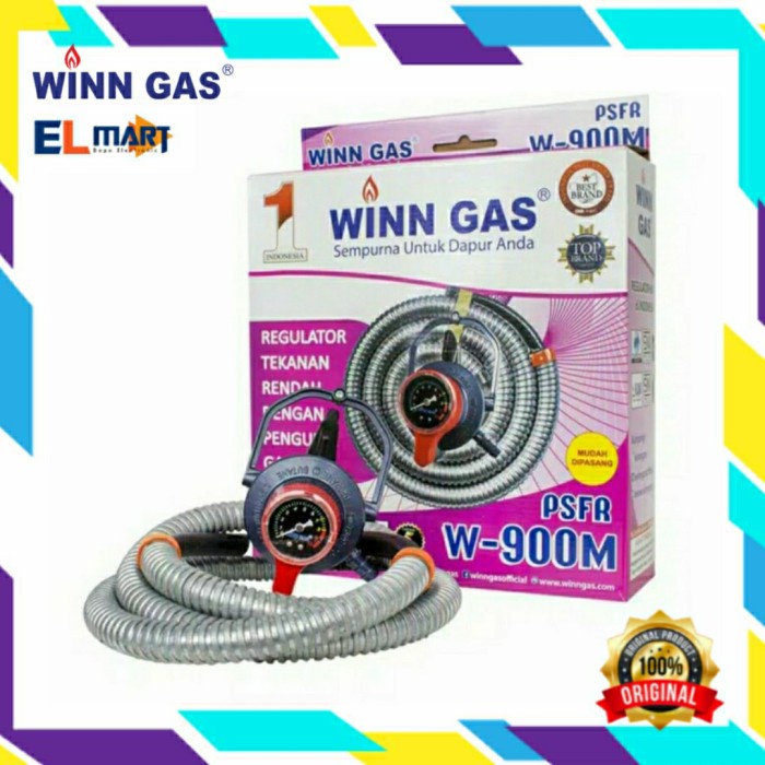 Winn Gas Regulator Selang Paket PSFR W900M - W 900M - 900 Double Lock