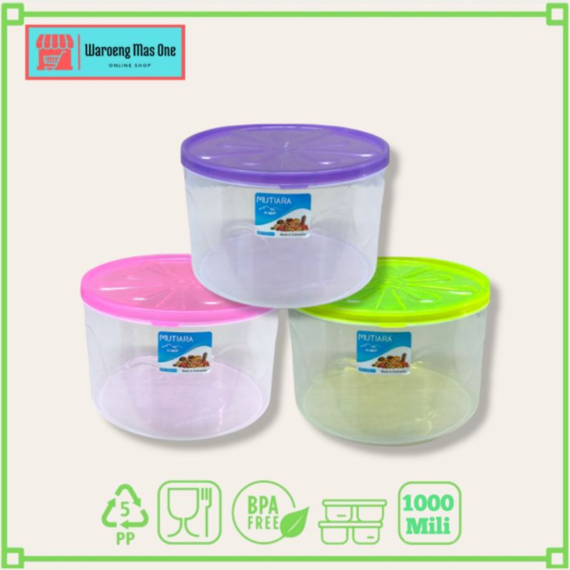 Toples 1kg Plastik Murah / Toples Kue Plastik / Toples Serbaguna / Toples 1kg  Bulat KMP