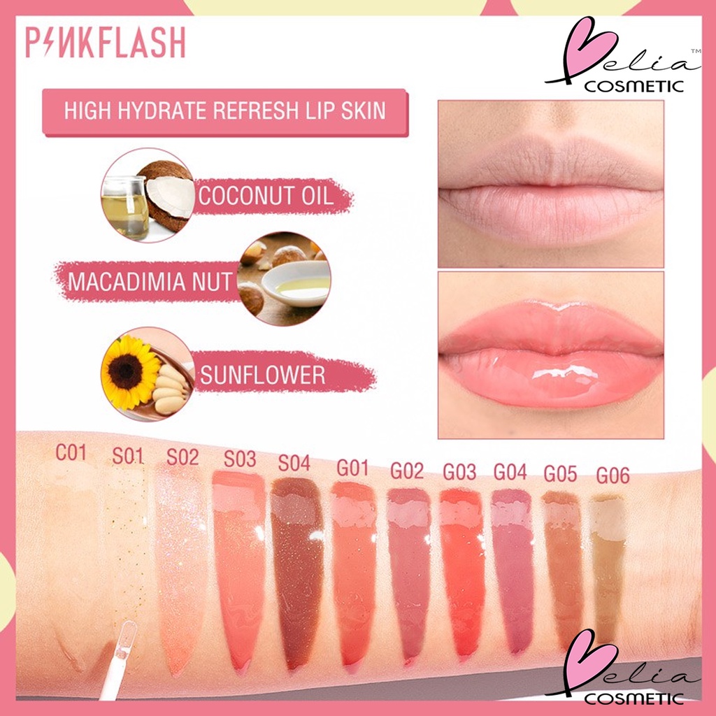 ❤ BELIA ❤ PINKFLASH Lasting Glossy Lipgloss | Lip Gloss | Pink Flash | BPOM PF-L02