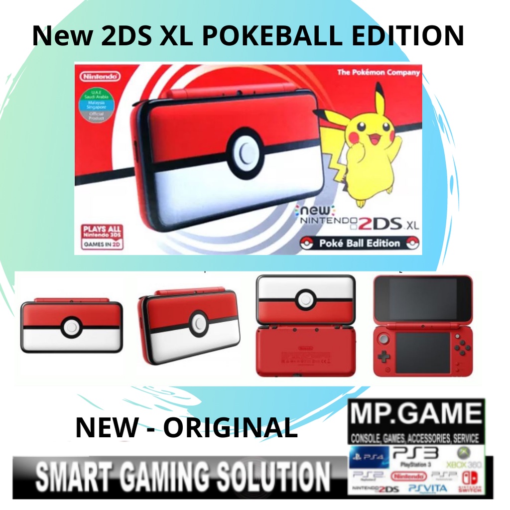 New Nintendo 2ds Xl Pokeball Edition Original Shopee Indonesia