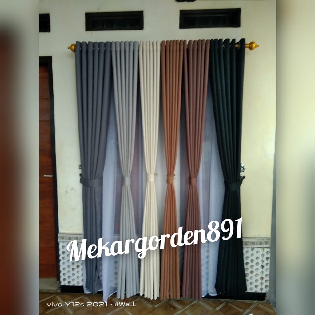 [BEST SELLER] Gorden Blackout Polos Premium Import Model Smokring FREE TALI DAN HOOK Tirai Jendela P