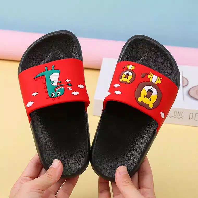 SANDAL LION JUNGLE Sandal selop karet lucu anak Laki Laki Cowok Import Kualitas Bagus