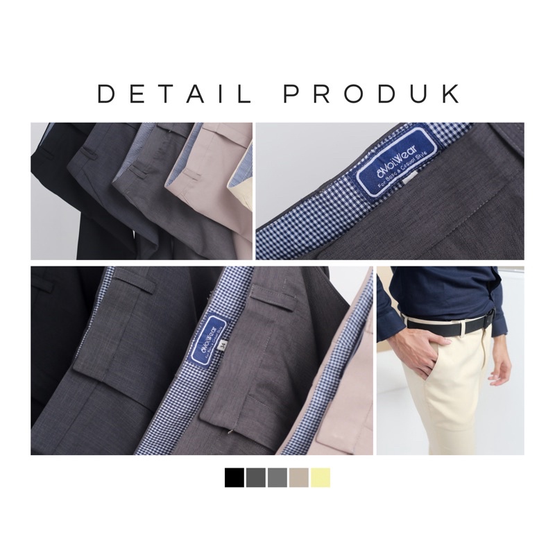 Celana Bahan Pria Ankle Pants Slim Fit