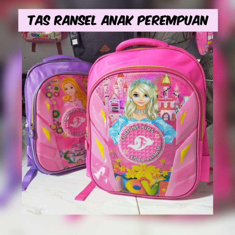 Tas Sekolah Ransel Anak Perempuan Paud, Playgroup, TK, SD Original by Fortune