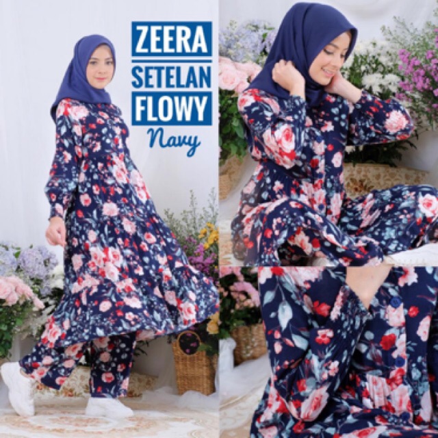 Daster Arab Zeera   setelan Flowy