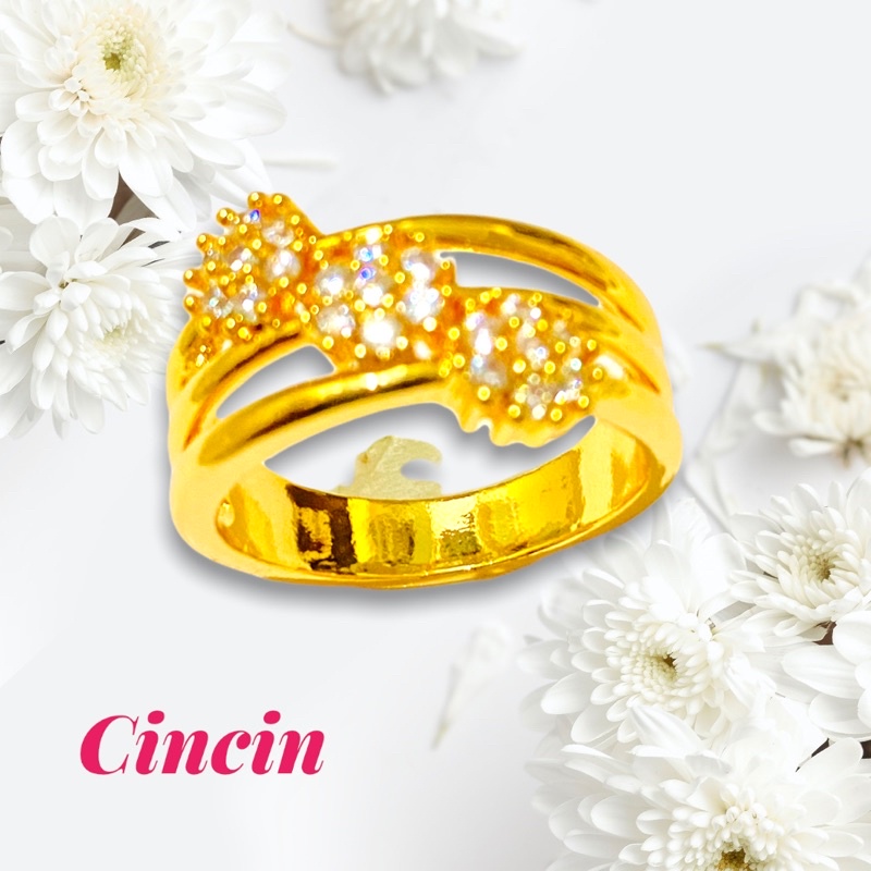 Cincin wanita //cincin permata //perhiasan fasion wanita//cincin//perhiasan lapis emas