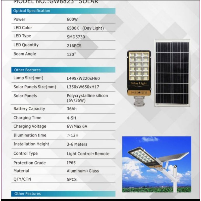 lampu jalan pju panel surya solar sel 600w 600 watt lampu solar sel cel outdoor matahari