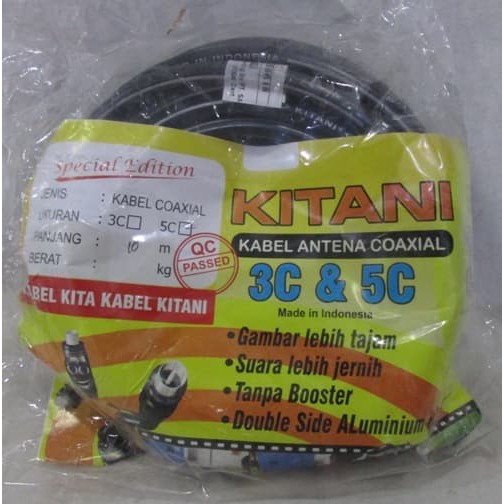KABEL ANTENA TV COAXIAL TV CABLE ANTENA KABEL TV DIGITAL 10 METER