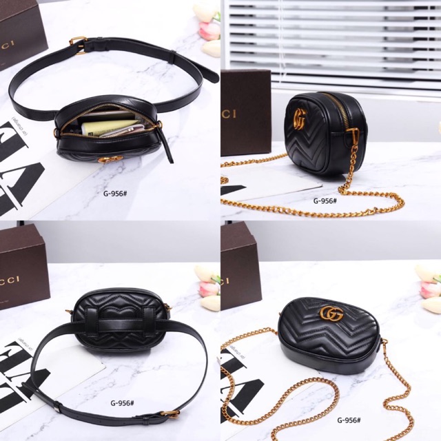 V.G-956#  GUCCI Marmont Belt Bag + BOX