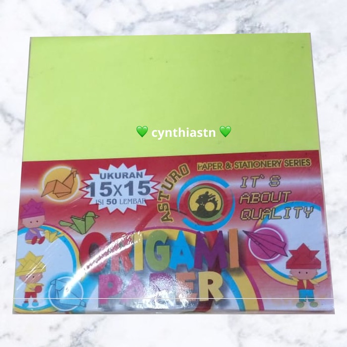 

Senikertas- Kertas Lipat Origami Asturo Warna Warni Uk. 15X15 100% Original -Kertas-Seni.