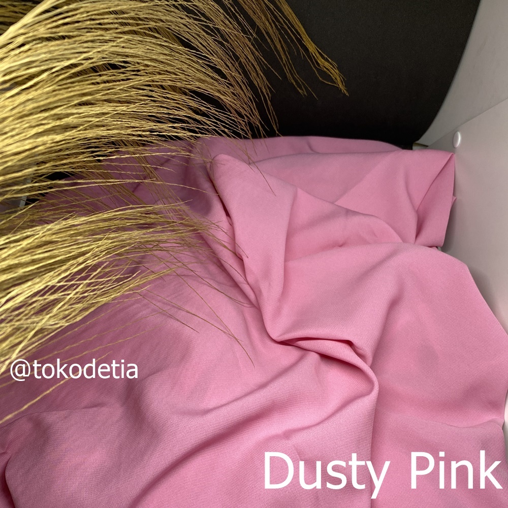 TERMURAH Kain Wolfis Grade A /  Wolpeach Premium /Wolvis Premium gamis tunik fashion-Dusty Pink