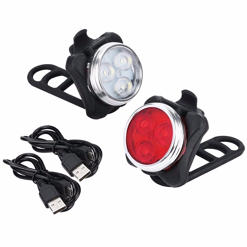 Lampu Sepeda Depan Belakang Lampu Sepeda USB LED Sepeda Gunung Sepeda Lipat