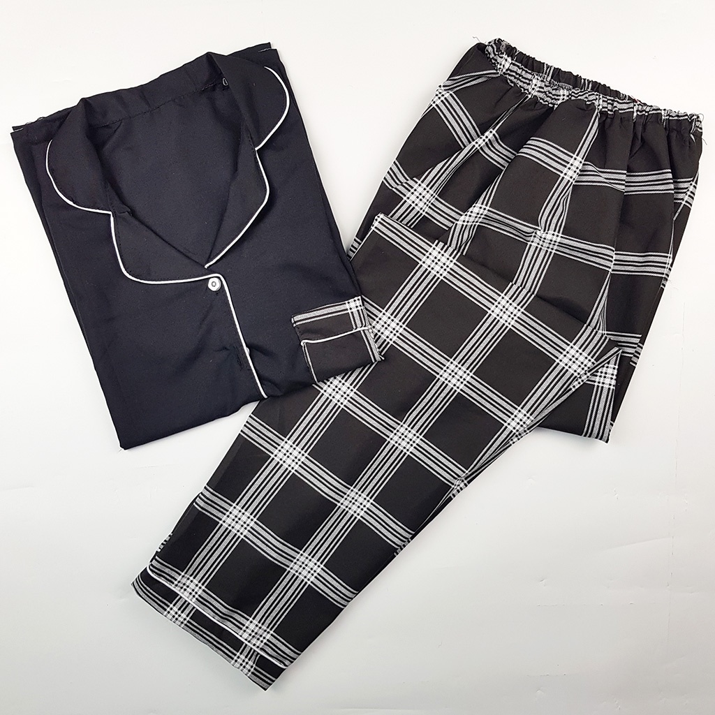 Baju Tidur Piyama Wanita Dewasa Setelan CP Motif Trendy-CPL CHELSE BLACK COM
