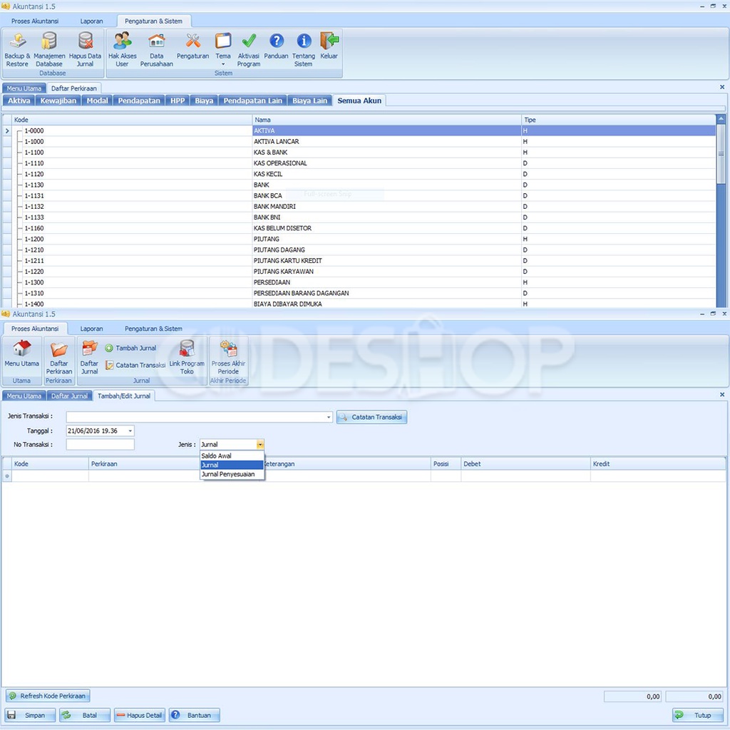 Akuntansi 1.5 Software Aplikasi Keuangan Perusahaan