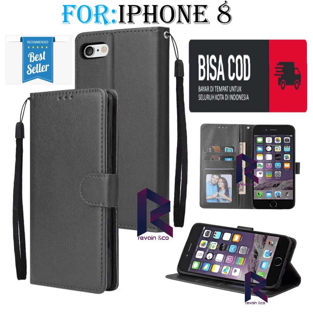 FLIP COVER IPHONE 8 CASING FLIP WALLET LEATHER KULIT PREMIUM SARUNG BUKA TUTUP FLIP CASE IPHONE 8