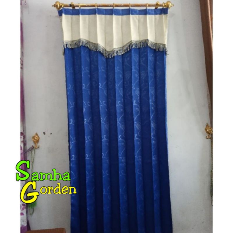 gorden jendela murah plisket poni rumbai coklat merah biru ungu hijau