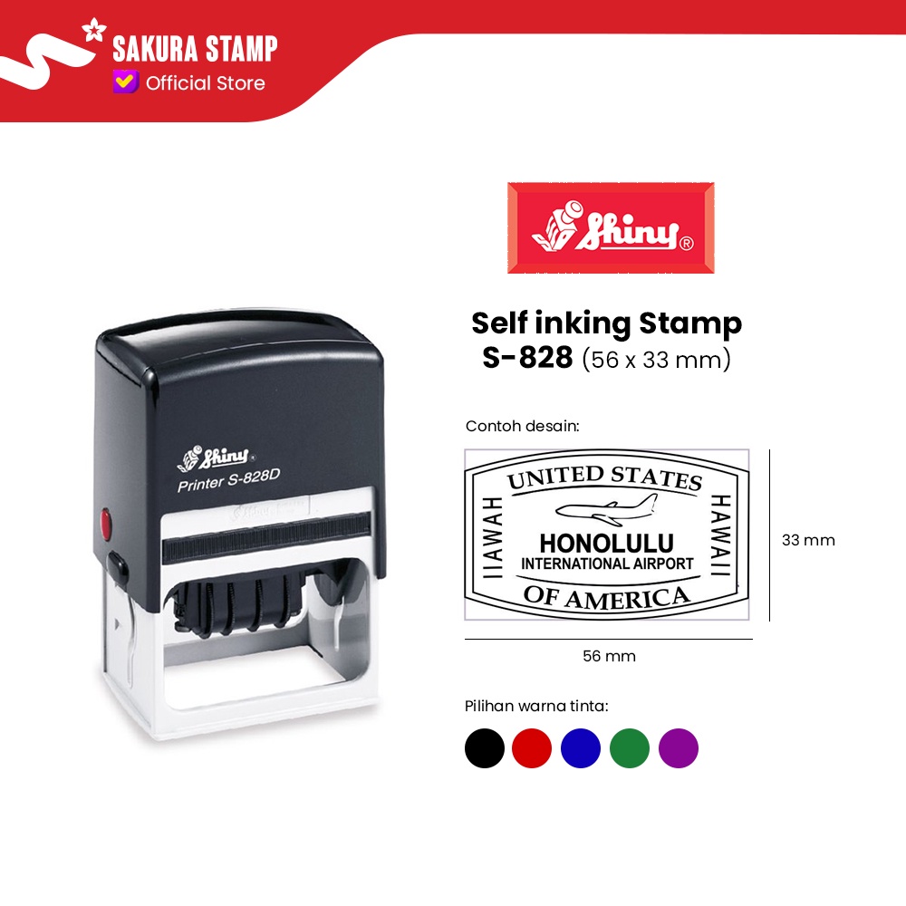 

SHINY SELF INKING STAMP STEMPEL PRINTER S-828 (56x33mm)
