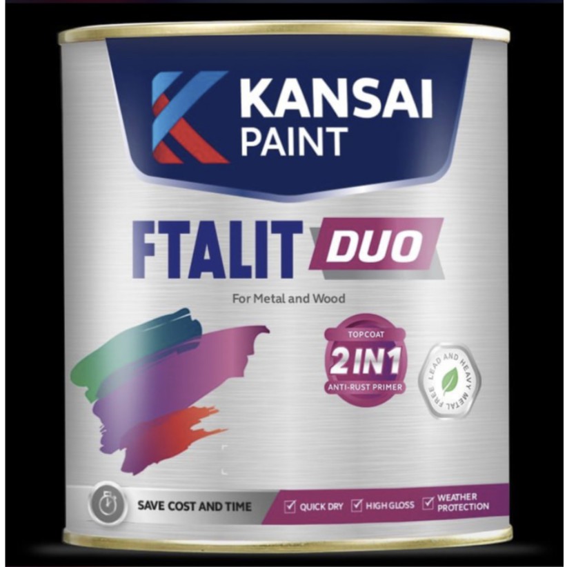  Kansai  FTALIT DUO 2in1 CAT  KAYU BESI Cat  Primer Kg 