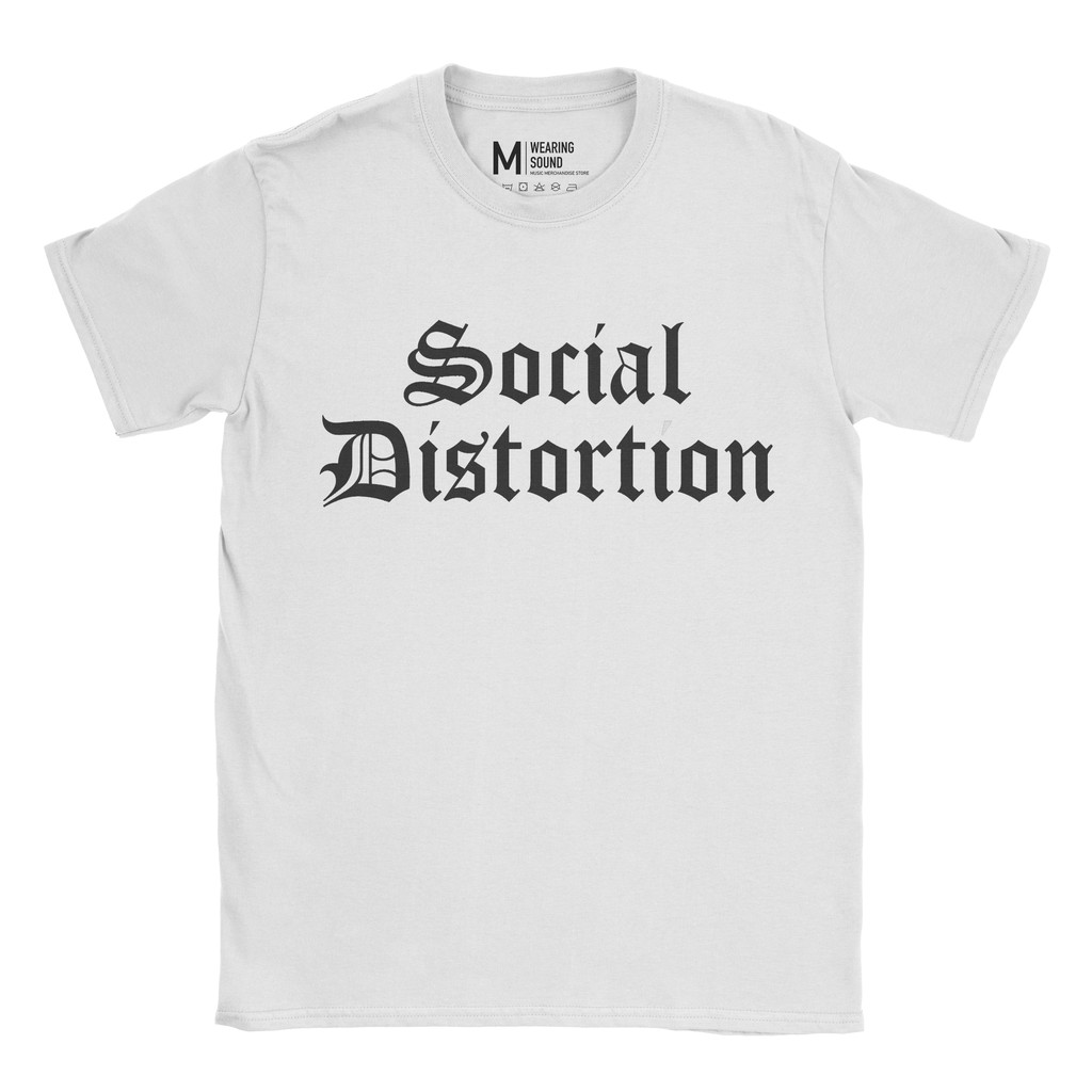 Baju Kaos Band Social Distortion Logo White