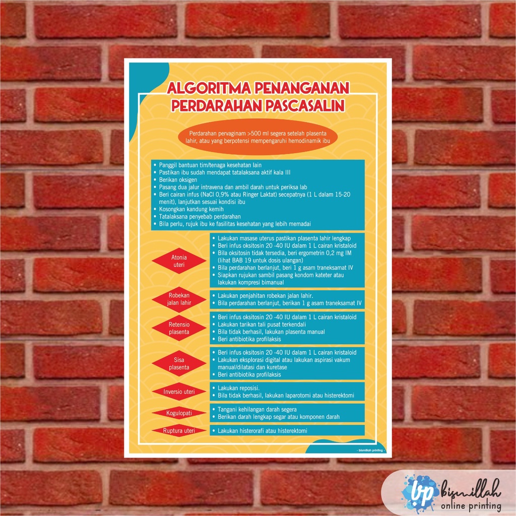 

Poster Kebidanan Algoritma Penanganan Perdarahan Pascasalin