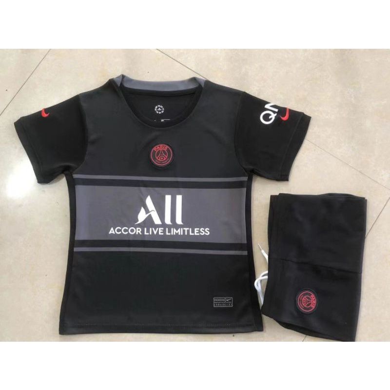 Jersey kids psg 3rd third hitam 21/22
