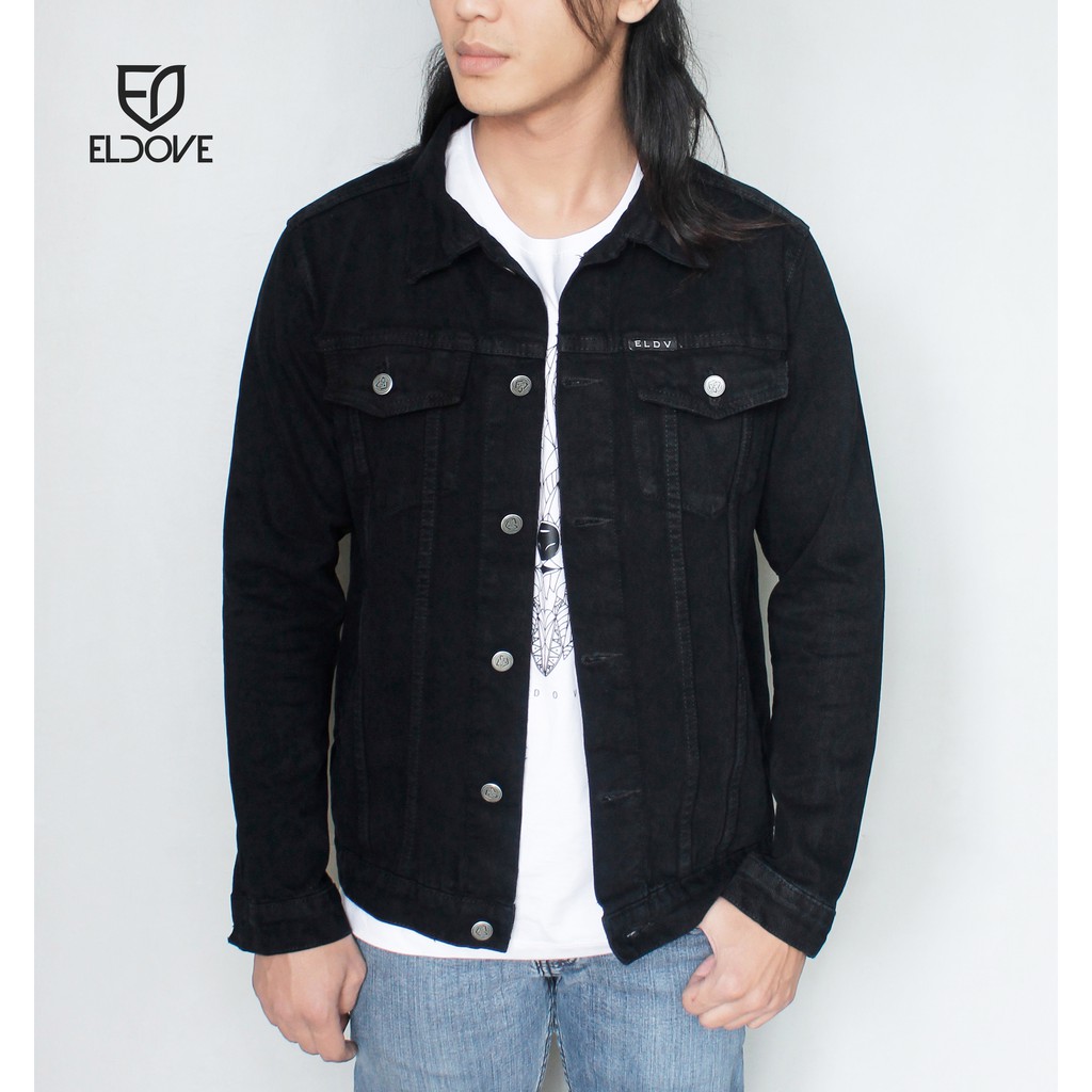 promo eldove denim jacket black 5033