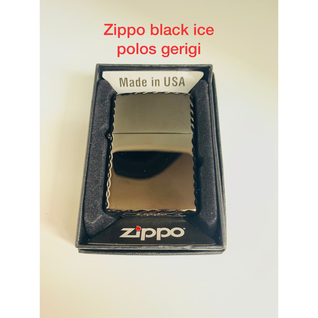 KOREK API ZIPPO BLACK ICE GRADE ORI MODEL MOTIF