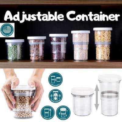 Adjustable toples container bisa panjang pendek tempat wadah snack new