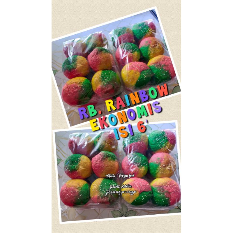 Roti burger rainbow ekonomis isi 6 pcs