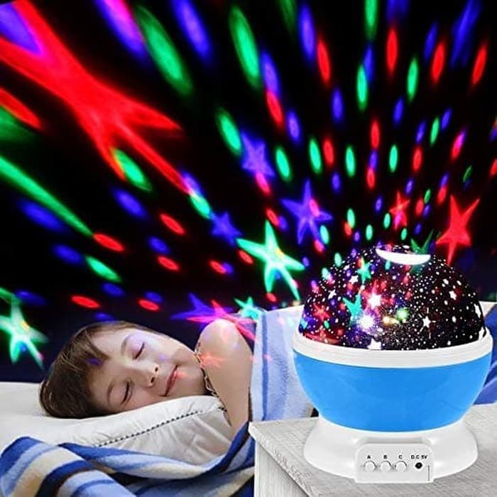 Lampu Tidur Hias Unik Dengan Model Proyektor Motif Bulan Bintang Sky Galaxy L-03