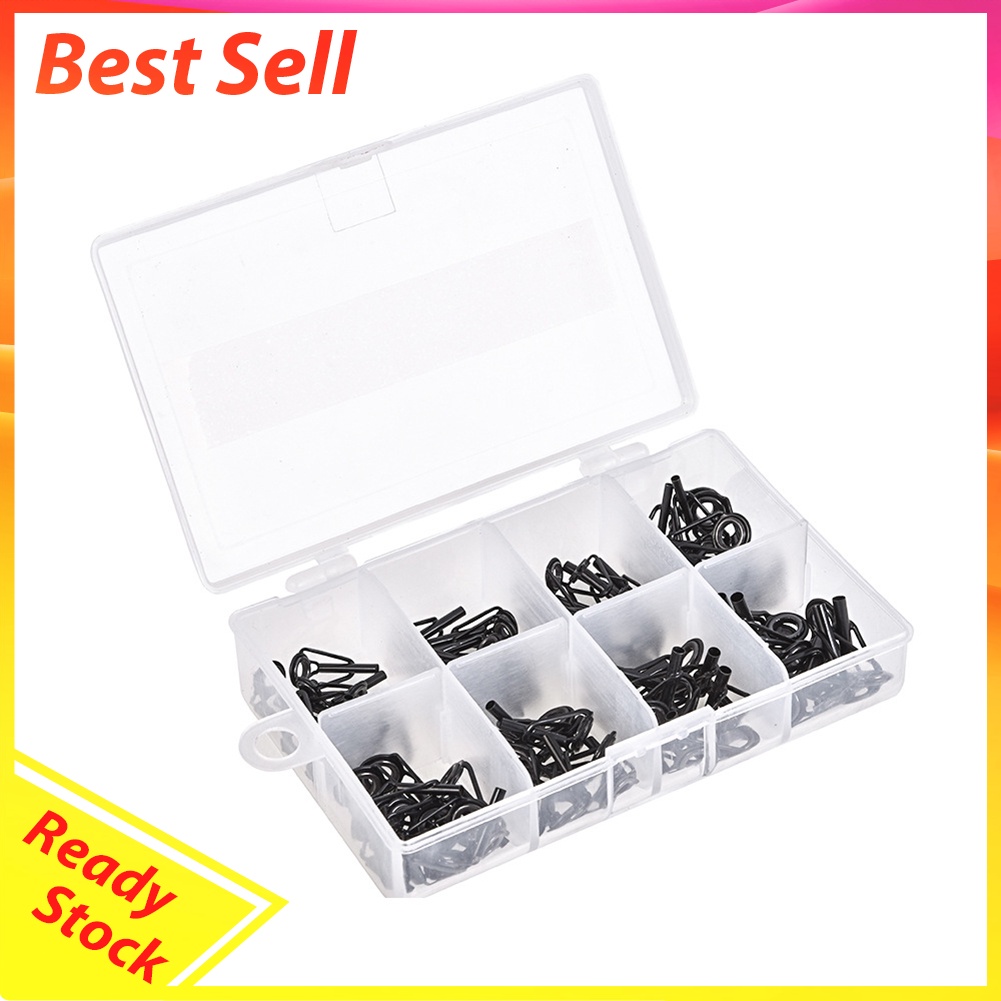 80pcs Fishing Rod Guide Tip DIY Multi-Size Sea Rod Steel Ceramic Guide Ring