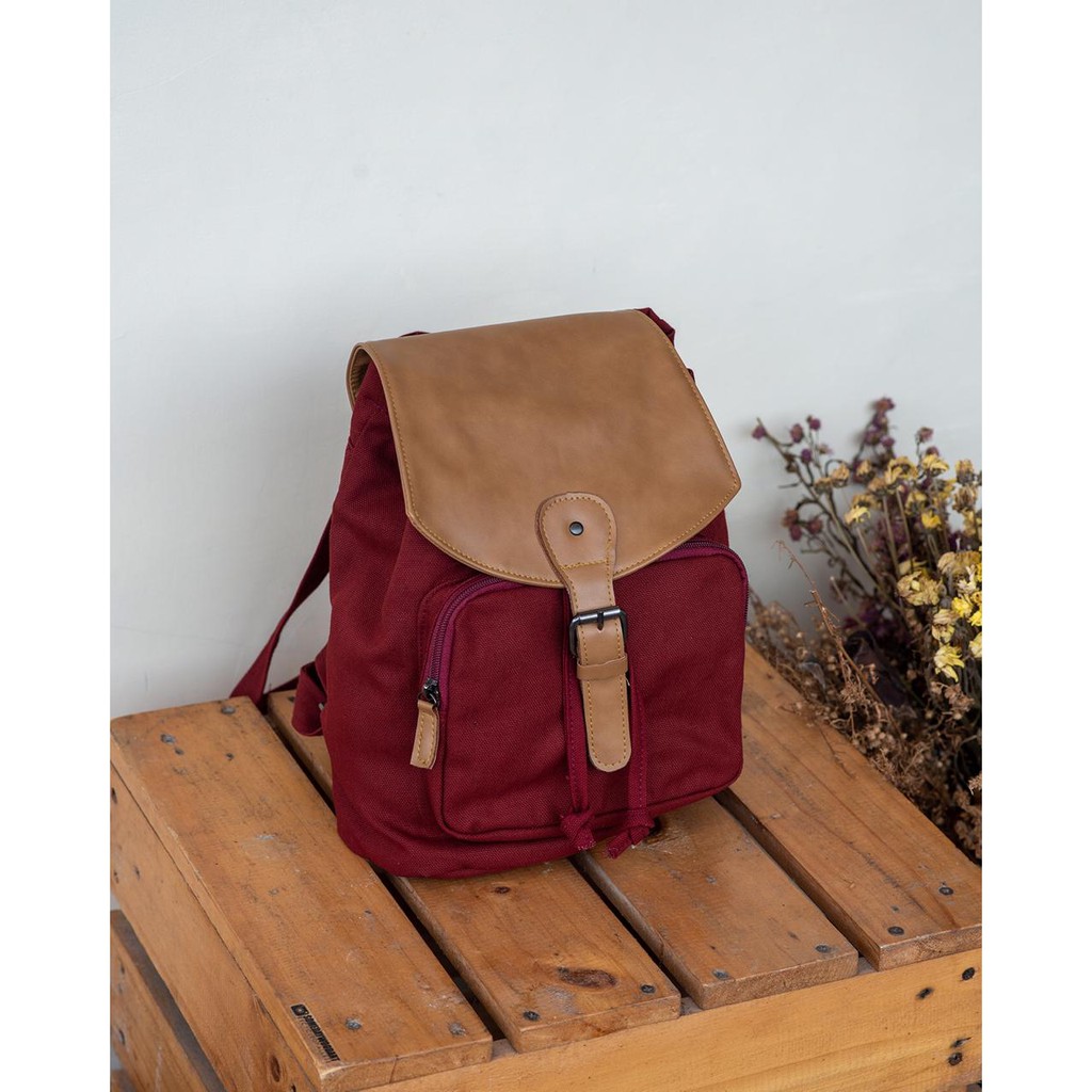 Tas Ransel Korea Kanvas Kulit Heejou Rashty