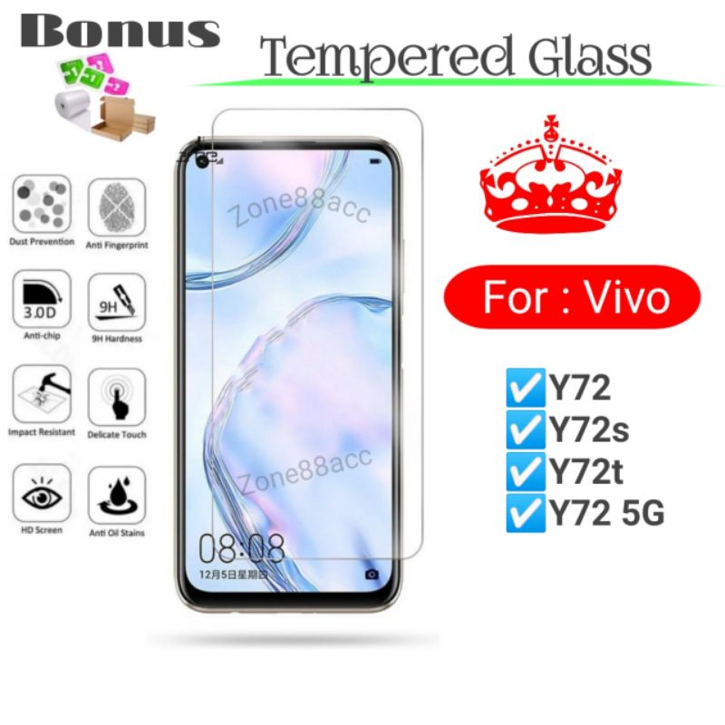 Antigores Tempered Glass Screen Guard protector Vivo Y72 Y72s Y72t s t 5G TG Bening Antiblue Spy Blue light Full Garskin Lensa Lens Pelindung Layar 9D