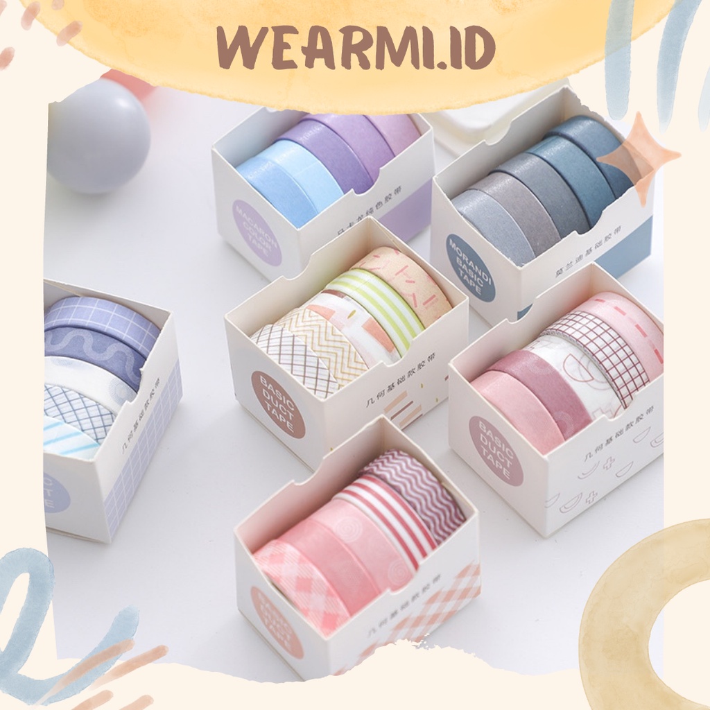 

Washi Tape Basic Macaroon Morandi Tape Masking Scrapbook Bujo Jurnal DIY Aesthetic - w20