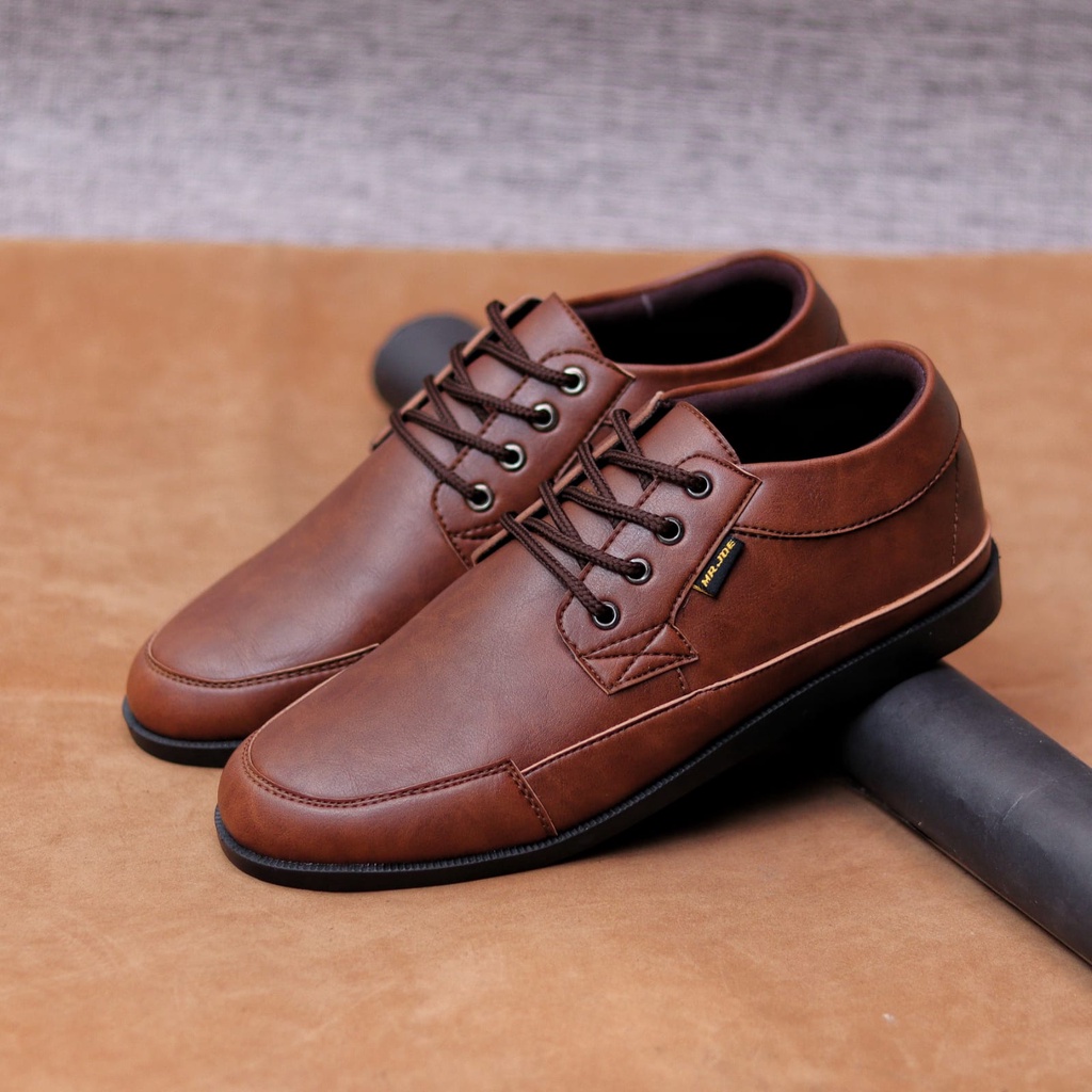PIRELY|Sepatu Formal Pria Casual Pantofel Hitam Kerja Kuliah Original Terbaru Semi Kulit