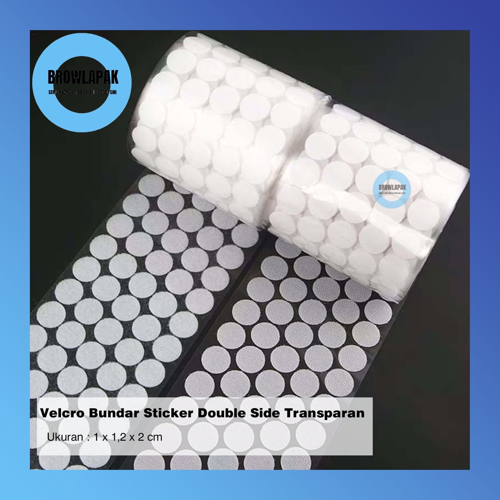 

Velcro Bundar Sticker Double Side Transparan /Perekat Serbaguna 100pcs