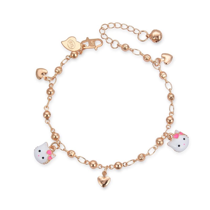 [COD]gelang tangan anak model hello kitty lucu terbaru Anti karat gelang mas anak perhiasan titanium gelang ukuran adjustable baby bangle