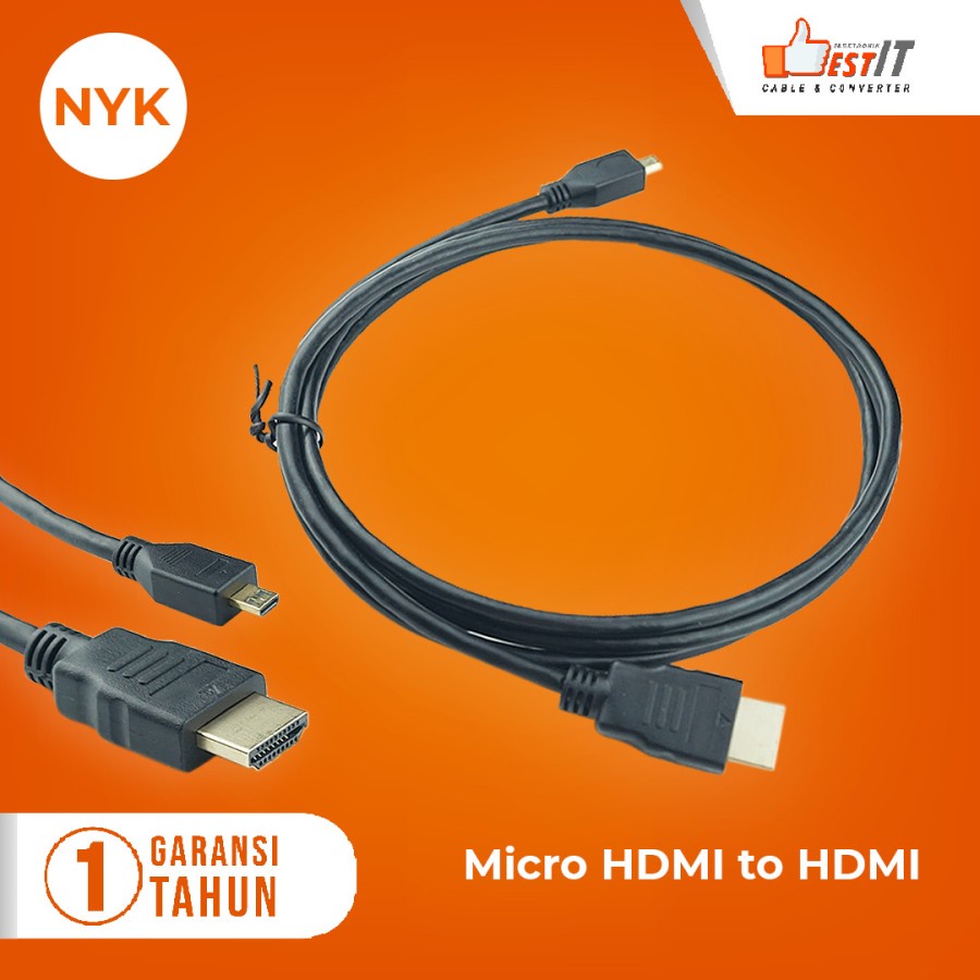 Kabel Micro HDMI to HDMI Panjang 1.5 Meter - Cabel Micro Hdmi To Hdmi 1.5 Meter