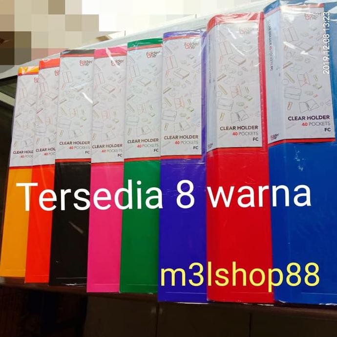 

FREEONGKIR Clear holder folder one isi 40 pocket ukuran folio + name card - Hijau AP21